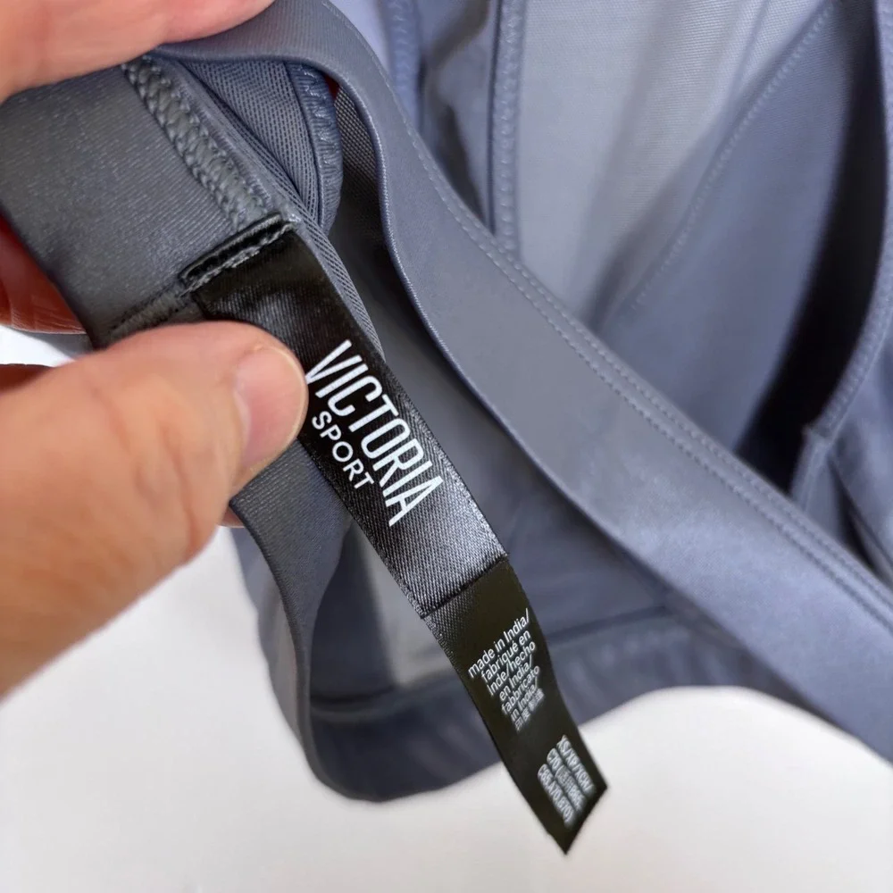 Victoria Sport Bra Top Mesh Racerback Athletic‎ Gray XS